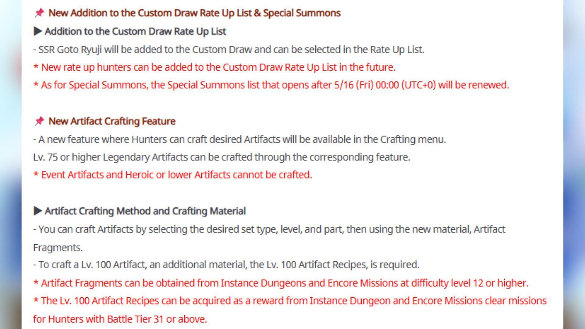 New featues in the May 8 update (Image via Netmarble)